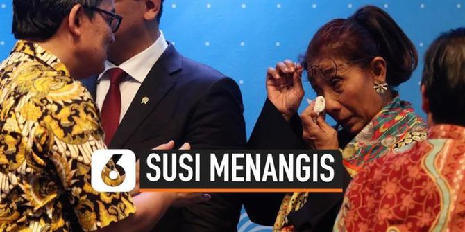 VIDEO: Susi Pudjiastuti Menangis di Acara Sertijab Menteri KKP