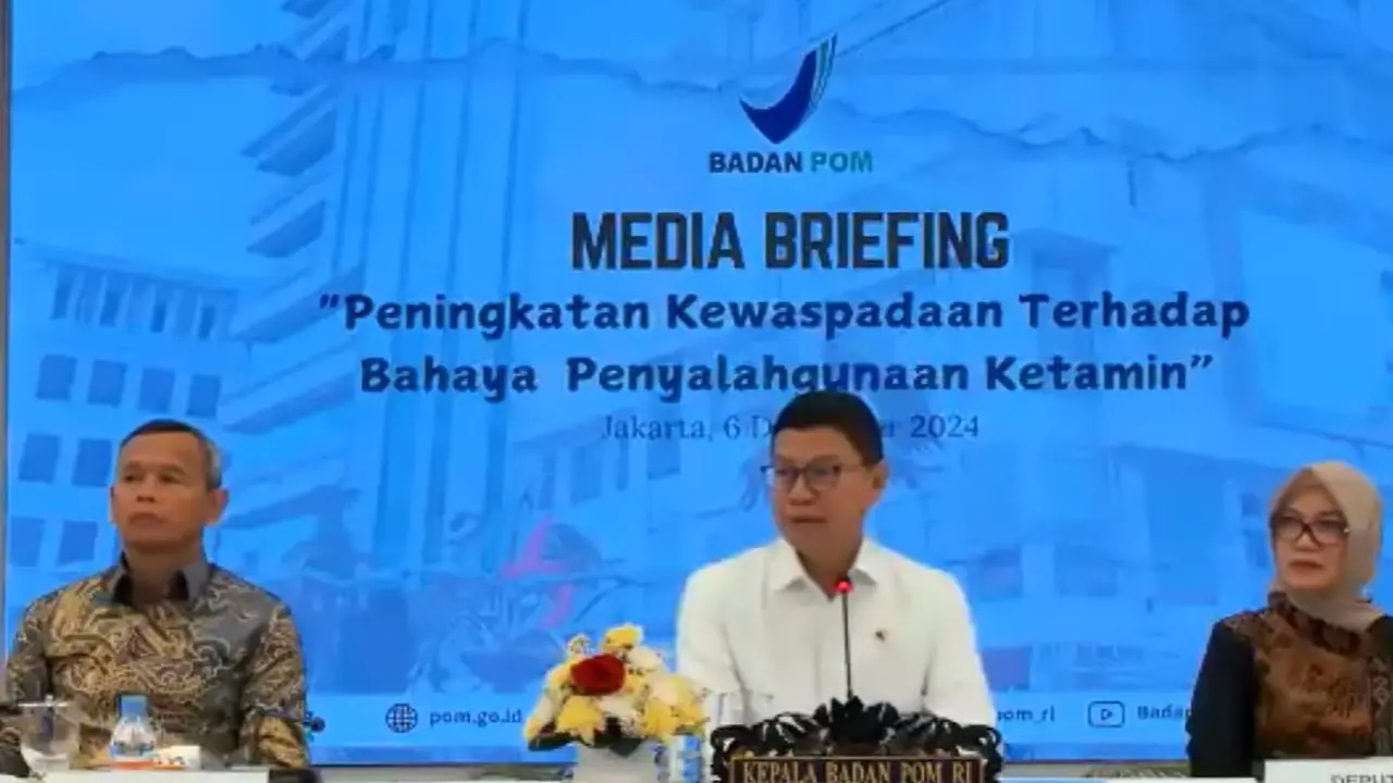 Terjadi peningkatkan penyalahgunaan ketamin dalam dua tahun terakhir. (Foto: Tangkapan Layar BPOM)