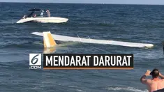 Sebuah pesawat terbang jenis cesna mendarat darurat di pantai Maryland, Amerika Serikat. Pilot pesawat berhasil dievakuasi setelah pendaratan.
