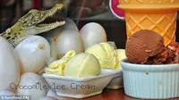 Es krim dari telur buaya disinyalir jadi es krim sehat karena mengandung 80 persen kuning telur.