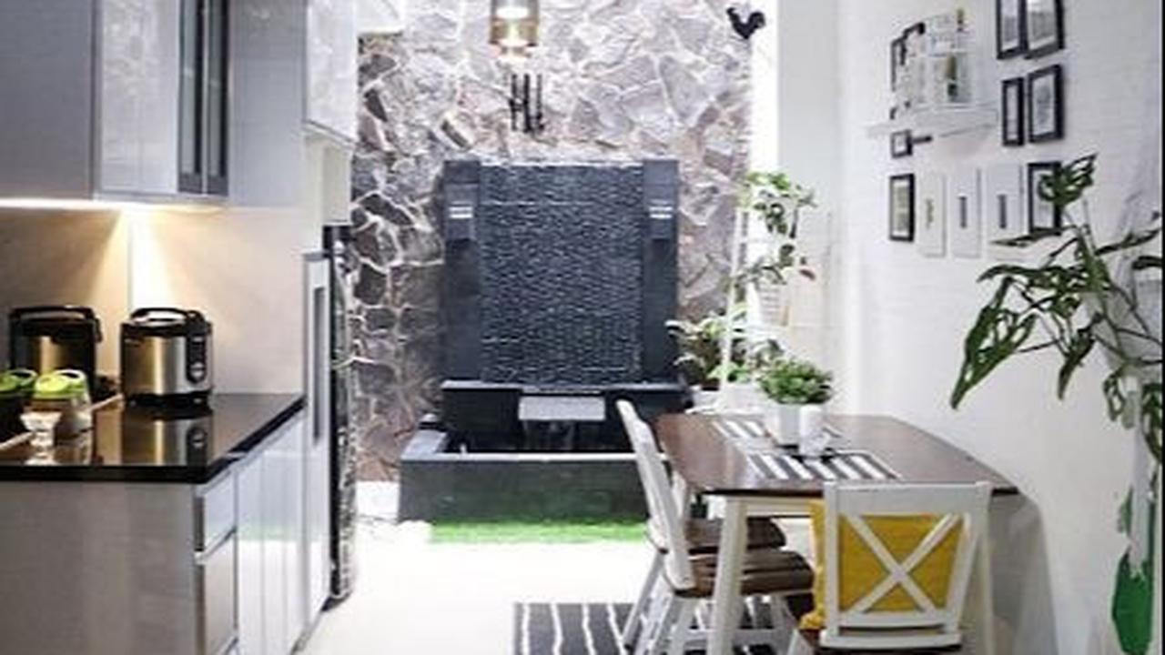 Kolam Ikan Minimalis di Dapur dengan Air Menempel Dinding