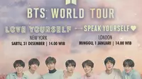 Tonton Konser BTS World Tour Love Yourself New York, Sabtu 31 Desember 2022 Pukul 14.00 WIB Via Live Streaming SCTV di Sini