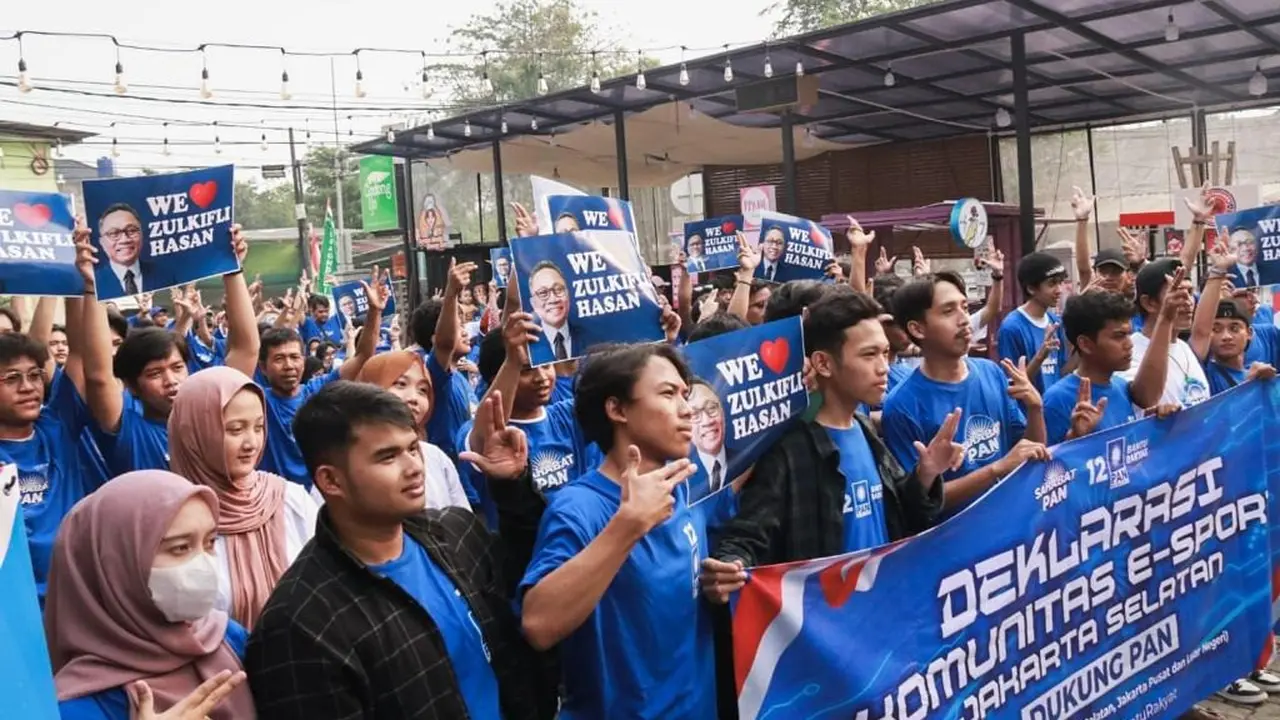 Sejumlah komunitas pemuda yang tergabung Komunitas E-Sport Jakarta Selatan mendeklarasikan dukungan kepada PAN. (Istimewa)