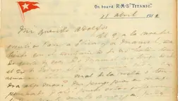Surat yang akan dilelang pada tanggal 30 Juni itu ditulis oleh pengusaha berusia 71 tahun, Ramon Artagaveytia Gomez (1840-1912), kepada saudaranya, Adolfo, dalam dua halaman, yang salah satunya ditutupi tulisan di kedua sisinya. (Zorrilla Subastas / AFP)