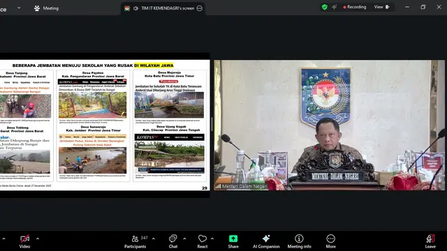 Tindak Lanjuti Arahan Presiden, Mendagri Minta Pemda Segera Data Jembatan Rusak Menuju Sekolah