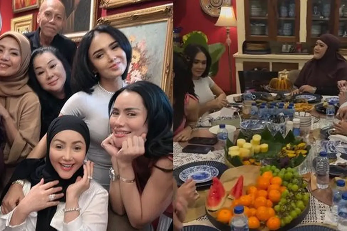 Momen Arisan Melly Goeslaw dan Sahabat di Rumah Yuni Shara yang Homey. (instagram/wonty_dw)
