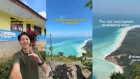 YouTuber Leonardo Edwin Bagikan Sekolah Dasar Tercantik di Indonesia yang Kini Viral di Media Sosial. Punya Pemandangan Pantai dengan Air Berwarna Biru. (Sumber: TikTok @leo_edw)