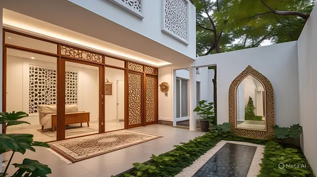 Rumah Islami Bergaya Skandinavia untuk Nuansa Tropis Pedesaan/AI