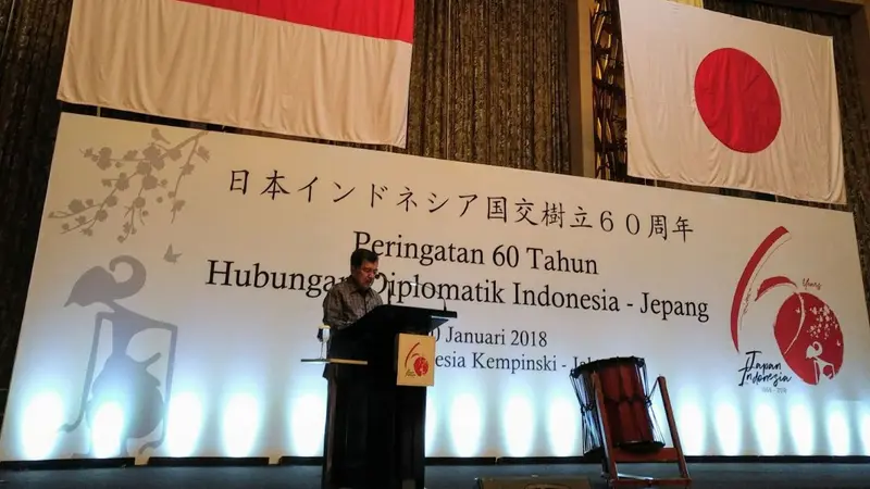 Wapres Jusuf Kalla menghadiri upacara pembukaan Perayaan 60 Tahun Hubungan Diplomatik Indonesia-Jepang di Hotel Indonesia Kempinski, Jakarta Pusat.