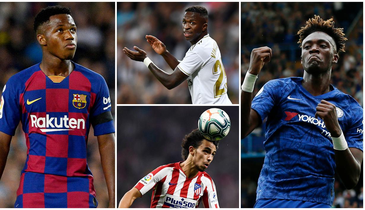 Berikut ini tujuh pemain muda yang menjadi harapan baru bagi klubnya. Diantaranya adalah Ansu Fati, Tammy Abraham dan Joao Felix. (Foto Kolase AFP)