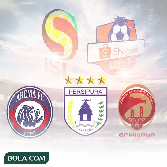 Logo ISL dan Liga 1 - Persipura, Arema, Sriwijaya FC