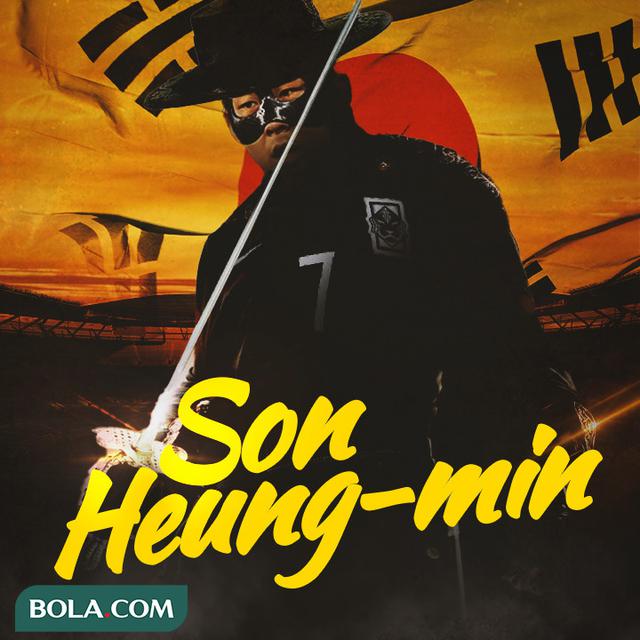 Piala Dunia - Ilustrasi Son Heung-min dengan Topeng Zorro