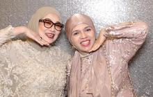 Anggun dan Berkelas! 6 Gaya Gamis Brokat Reza Artamevia & Geni Faruk saat Tedak Siten Anak Aaliyah Massaid