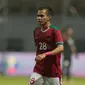 Pemain Timnas Indonesia U-23, Rezaldi Hehanusa saat Suriah U-23 pada laga persahabatan di Stadion Wibawa Mukti, Bekasi, Rabu (16/11/2017). Indonesia kalah 2-3. (Bola.com/NIcklas Hanoatubun)