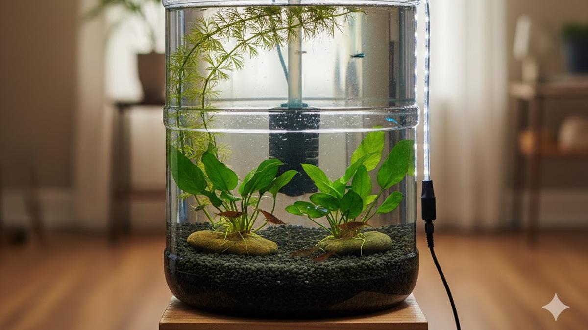 Cara Bikin Aquascape dari Galon Bekas, Teknik Menata Akuarium Mini