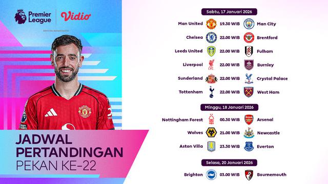 Jadwal Liga Inggris pekan ke-22 live streaming eksklusif di Vidio. (dok. vidio.com)