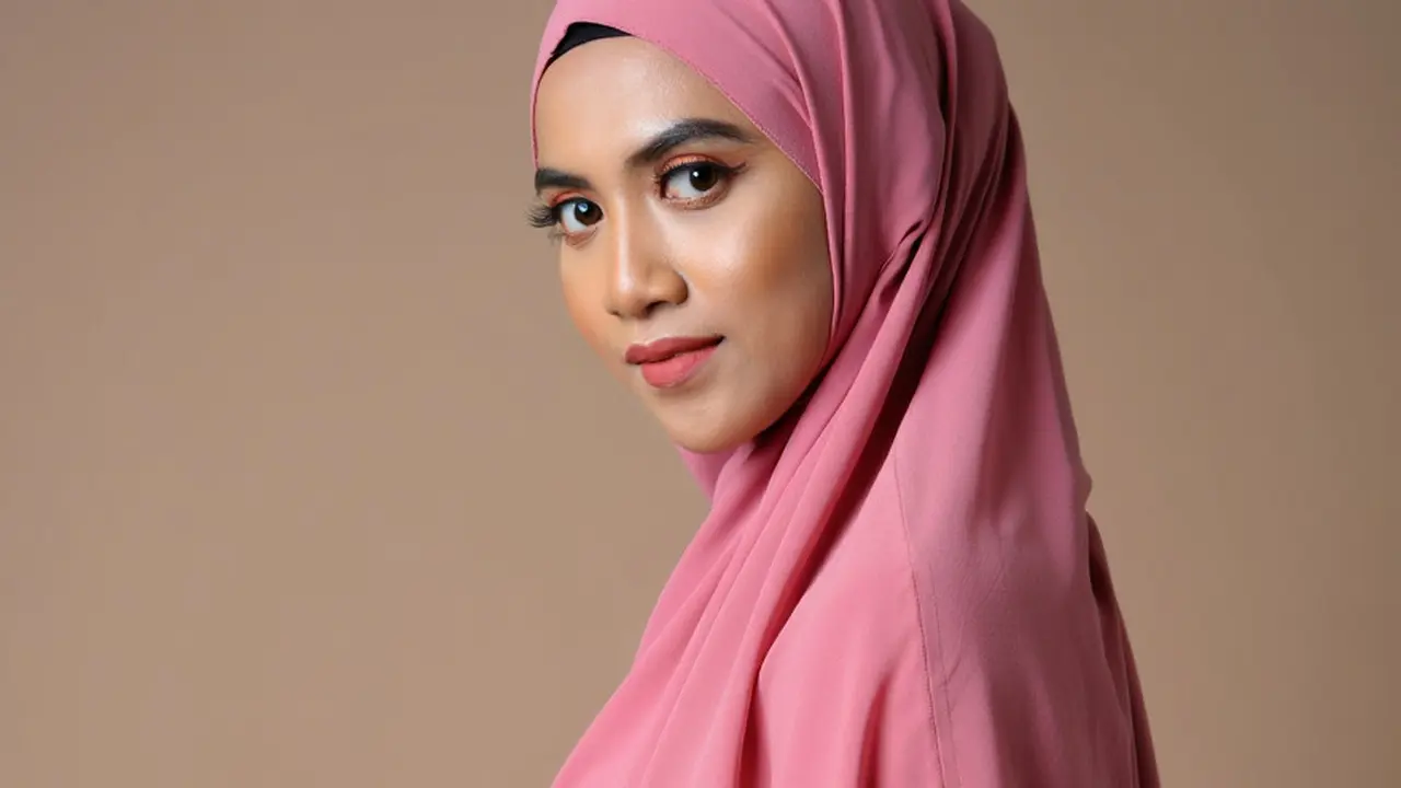 Gamis dengan Detail Ruffle dan Layer Bertumpuk