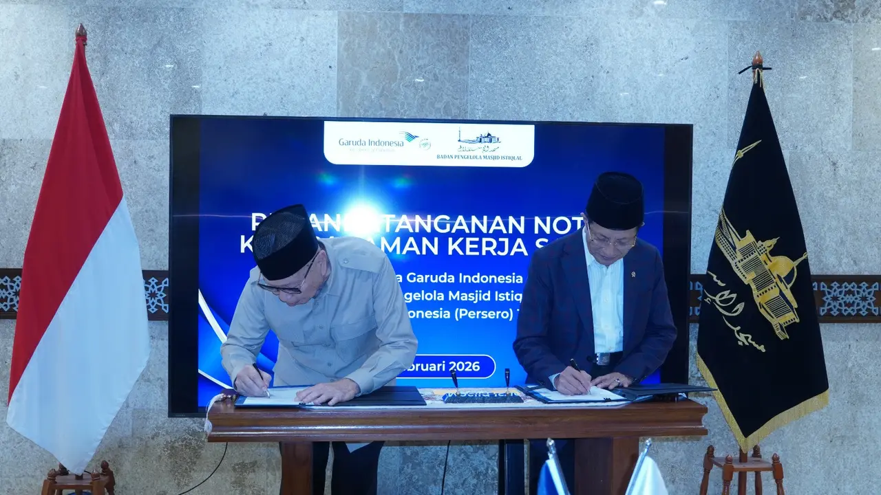 Garuda Indonesia Group melalui lini usahanya, Aerowisata Group, resmi menjalin kerja sama dengan Badan Pengelola Masjid Istiqlal (BPMI) dalam mendukung pelaksanaan Program Penyediaan Sajian Berbuka Puasa Ramadan di Masjid Istiqlal, Jakarta (Istimewa).