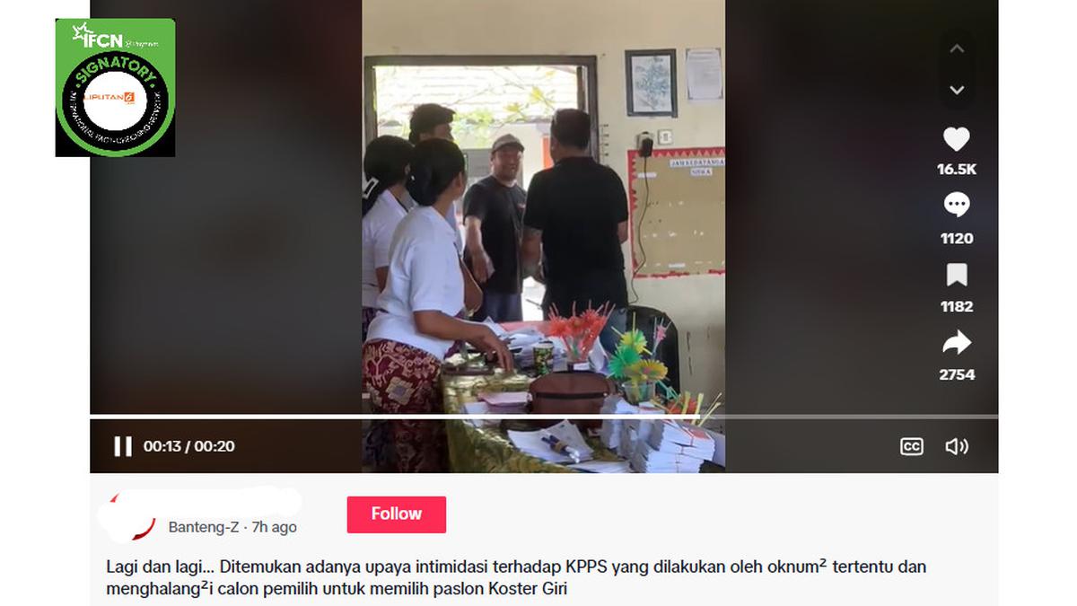 Cek Fakta: Tidak Benar Dalam Video Ini Pemilih Paslon Koster-Giri di Bali Dihalangi