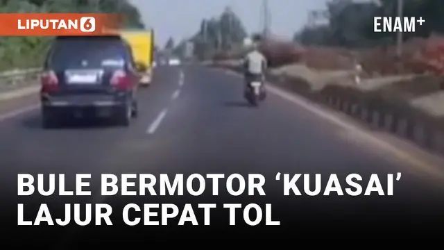 VIDEO: Motoran Tak Pakai Helm, Bule Kuasai Lajur Cepat Tol Pasteur Bandung