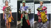Busana batik ombak rancangan desainer asal Indonesia Entin Gartini di Indonesian Fashion in Ottawa 2018 (Liputan6.com/Pool/Dok.Pribadi)