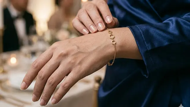 Gelang Rantai Tipis dengan Detail Elegan