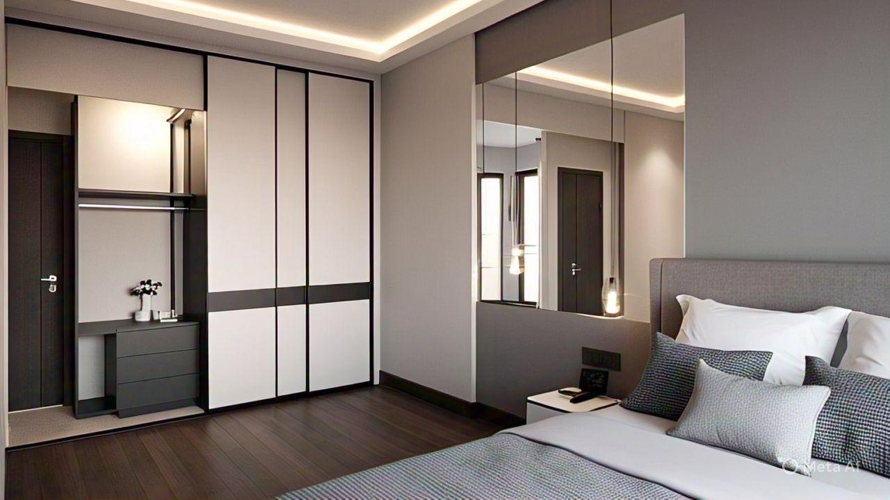 Plafon dengan Lampu LED Strip untuk Kesan Modern