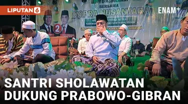 Dukung Prabowo dan Gibran Menang Satu Putaran, Ribuan Santri Mojokerto Gelar Sholawatan