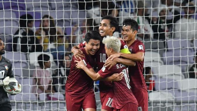 Lolos ke babak 16 besar Piala Asia 2019 ini menjadi yang pertama buat Timnas Thailand sejak 27 tahun terakhir. (dok AFC Asian Cup 2019)