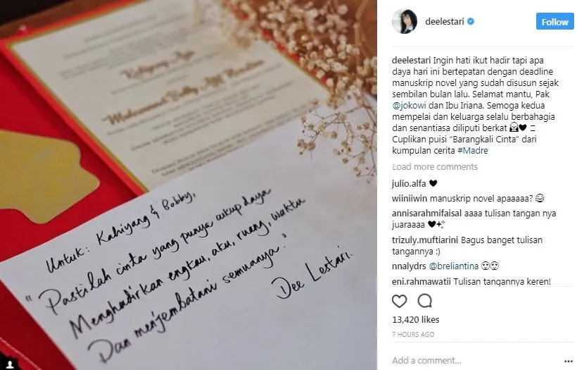 Dewi Lestari (Instagram/@deelestari)