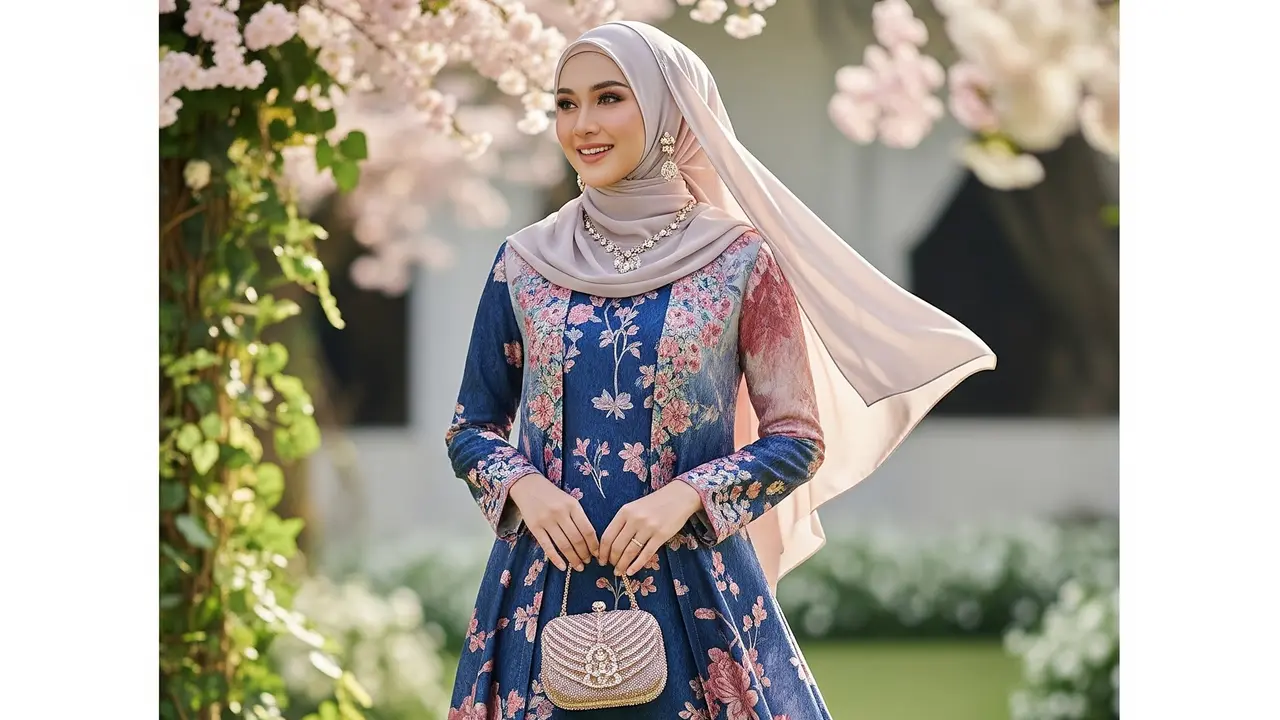 Trend Baju Set Motif Floral dan Celana Polos untuk Lebaran (Gemini AI)