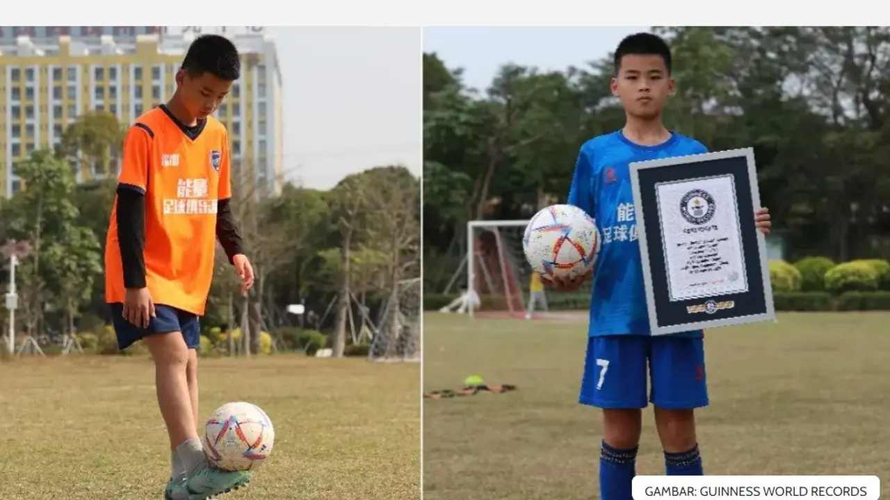 Aksi Bocah 10 Tahun Ini Pecahkan Rekor Dunia, Tendang Bola 8.147 Kali dalam 1 Jam