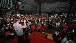 Jokowi meminta warga Solo mendukungnya secara penuh agar kemenangan di pemilu presiden nanti diraih secara mutlak (Liputan6.com/Herman Zakharia).