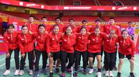 Indonesia mengalahkan Makau 110-58 pada laga pertama Grup F Piala Suhandinata 2024 di Nanchang International Sports Center Gymnasium, China, Senin (30/9). (PP PBSI)