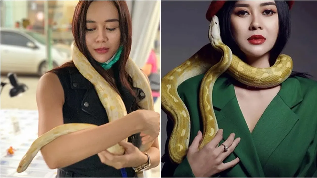 6 Potret Aura Kasih Berkalung Ular Ini Jadi Sorotan