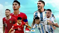 FIFA Matchday - Timnas Indonesia Vs Argentina: Marselino Ferdinan, Marc Klok, Ricky Kambuaya Vs Rodrigo de Paul, Thiago Almada, Lucas Ocampos (Bola.com/Erisa Febri)