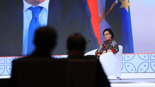 Menteri Keuangan Sri Mulyani dalam Forum G20 di Bali