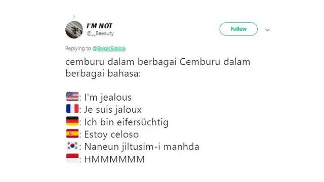 Terjemahan Cemburu