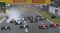 Jalannya balapan F1 yang penuh drama di Sirkuit Hungaroring. (REUTERS/Laszlo Balogh)