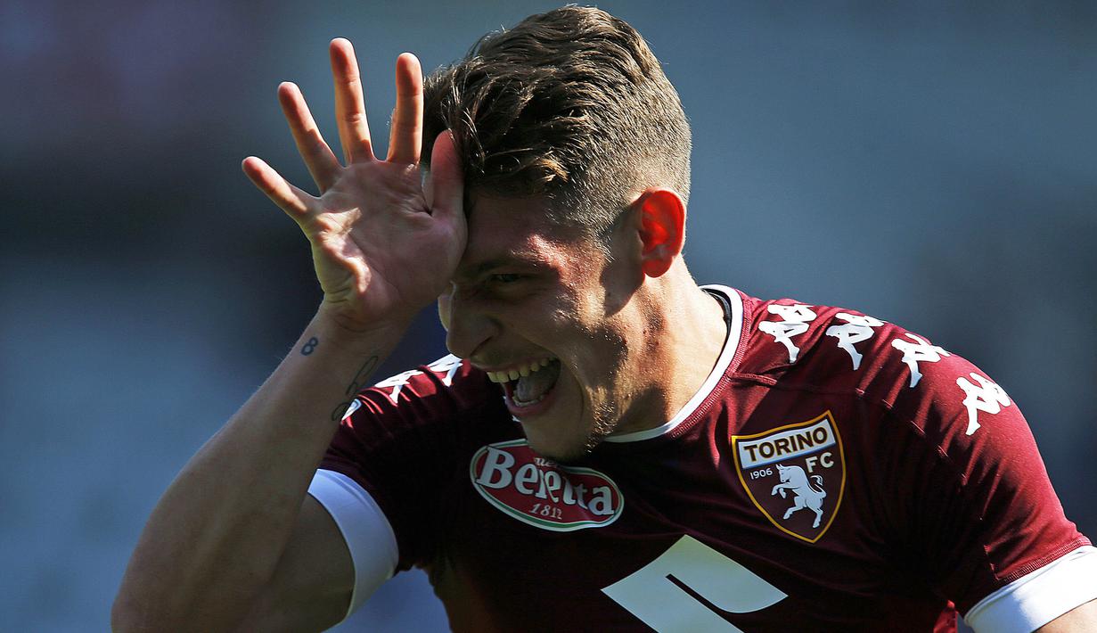 3. Andrea Belotti (Torino) - Striker 23 tahun ini menyumbang 22 gol dari 24 penampilan di Serie A. Kemampuan Jurgen Klopp memoles pemain muda membuat Liverpool layak dijadikan pelabuhan jika ingin hijrah ke Liga Inggris. (AFP/Marco Bertorello)