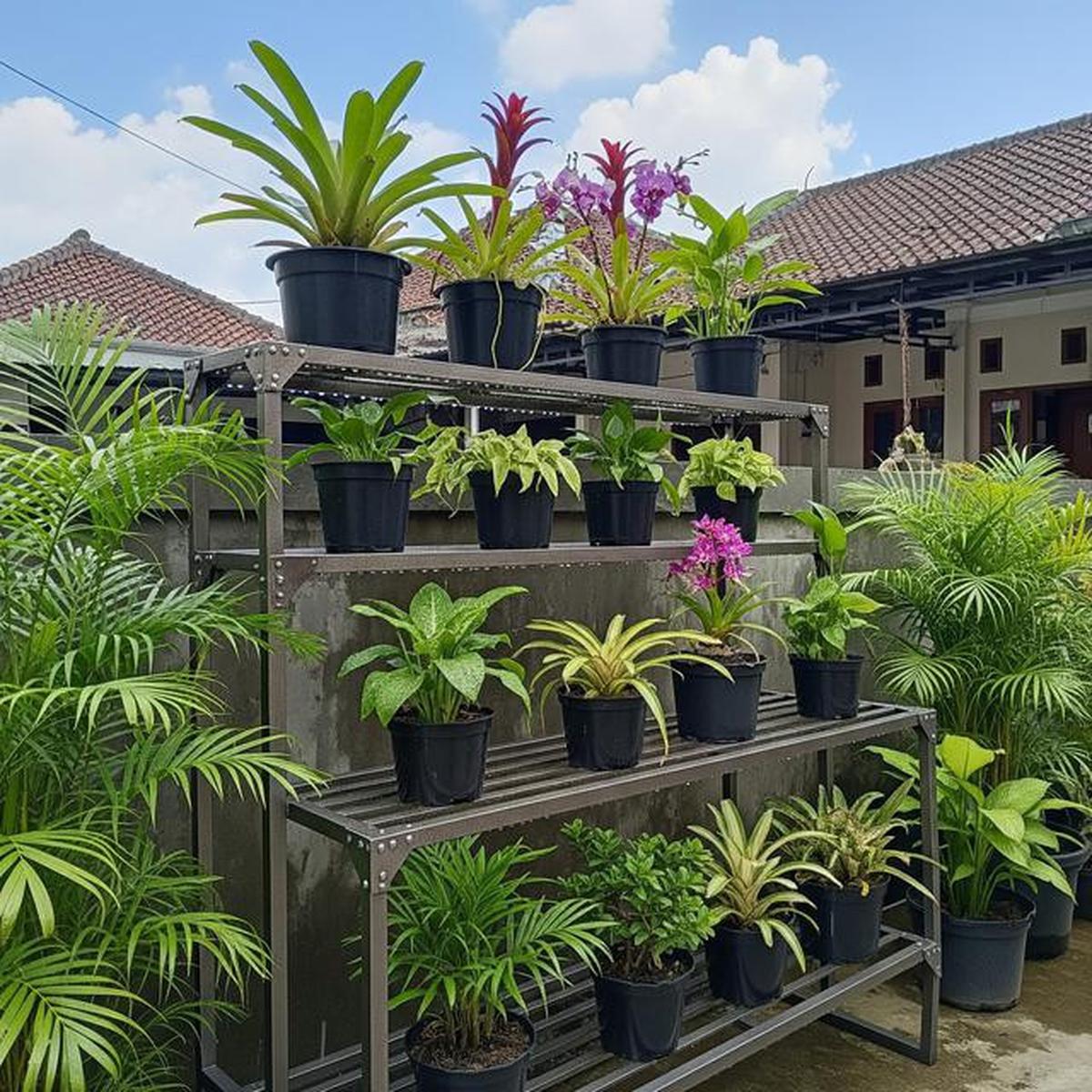 8 Model Rak Tanaman Bertingkat di Pekarangan Rumah yang Tahan Cuaca