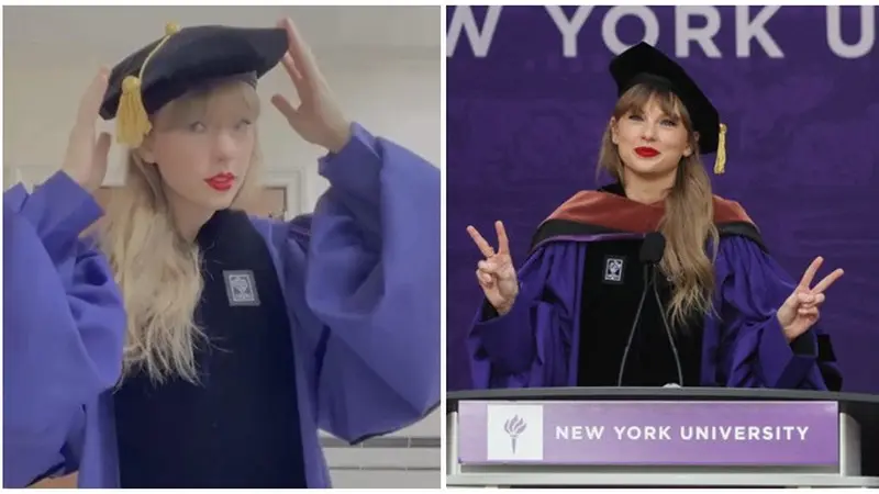 6 Momen Taylor Swift Terima Gelar Doktor Kehormatan dari NYU, Bahagia Pakai Toga