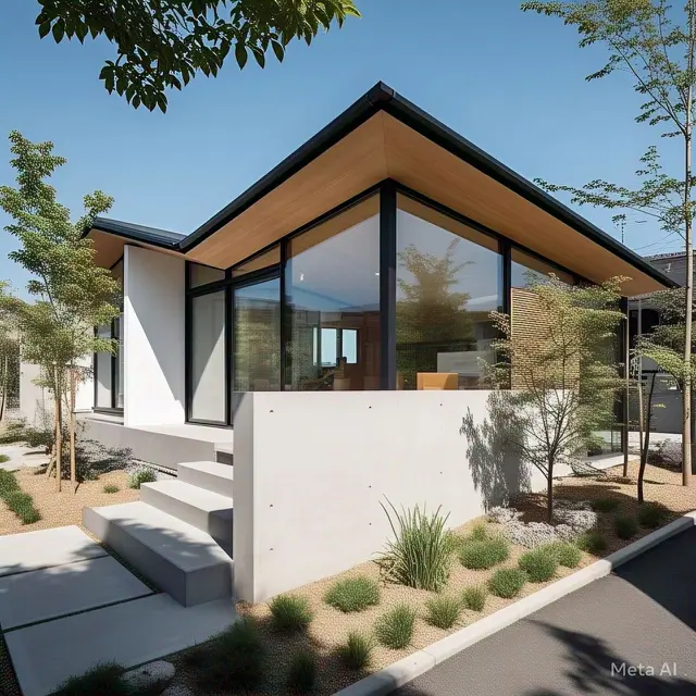 Model Rumah Minimalis 1 Air Terbaru: Atap Miring ke Belakang
