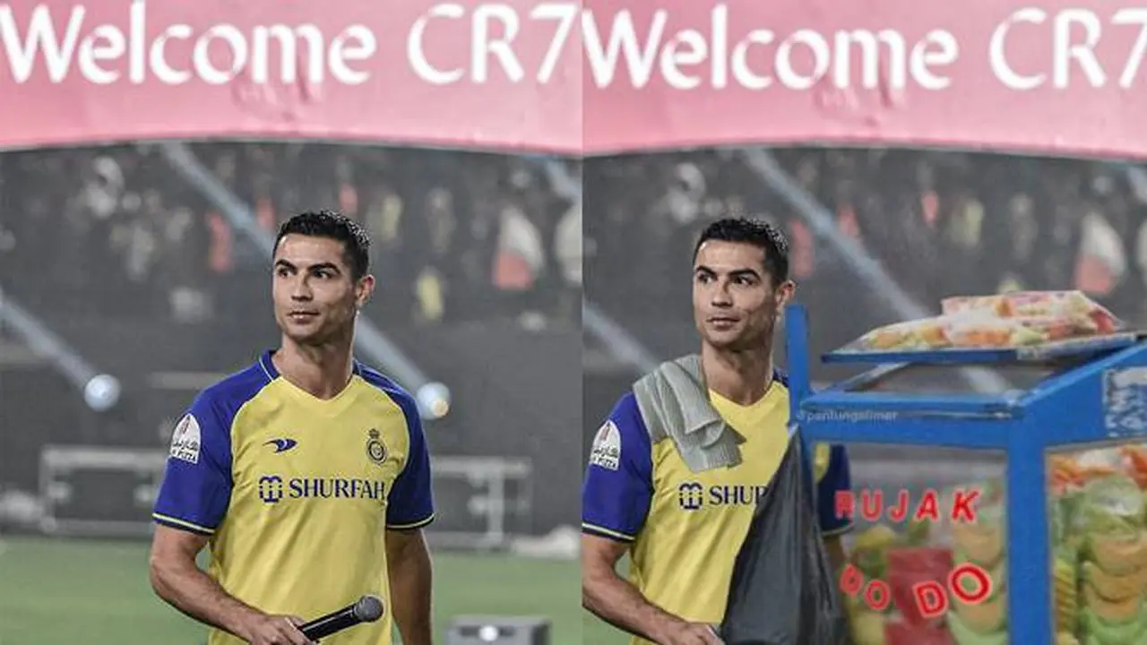 7 Editan Foto Ronaldo yang Pakai Jersey Al Nassr FC Ini Kocak Banget