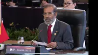 Perdana Menteri Timor Leste Taur Matan Ruak mewakili negaranya pertama kali hadir di KTT ASEAN sebagai calon angggota penuh ASEAN. (Tangkapan Layar Setpres RI)