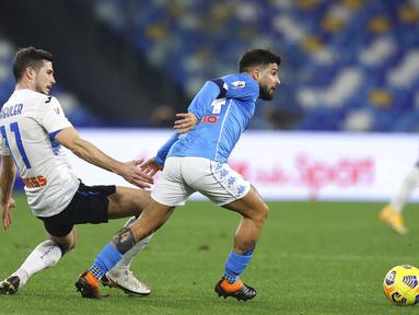 Pertandingan leg pertama semifinal Coppa Italia antara Napoli kontra Atalanta berakhir tanpa pemenang.  (Alessandro Garofalo/LaPresse via AP)