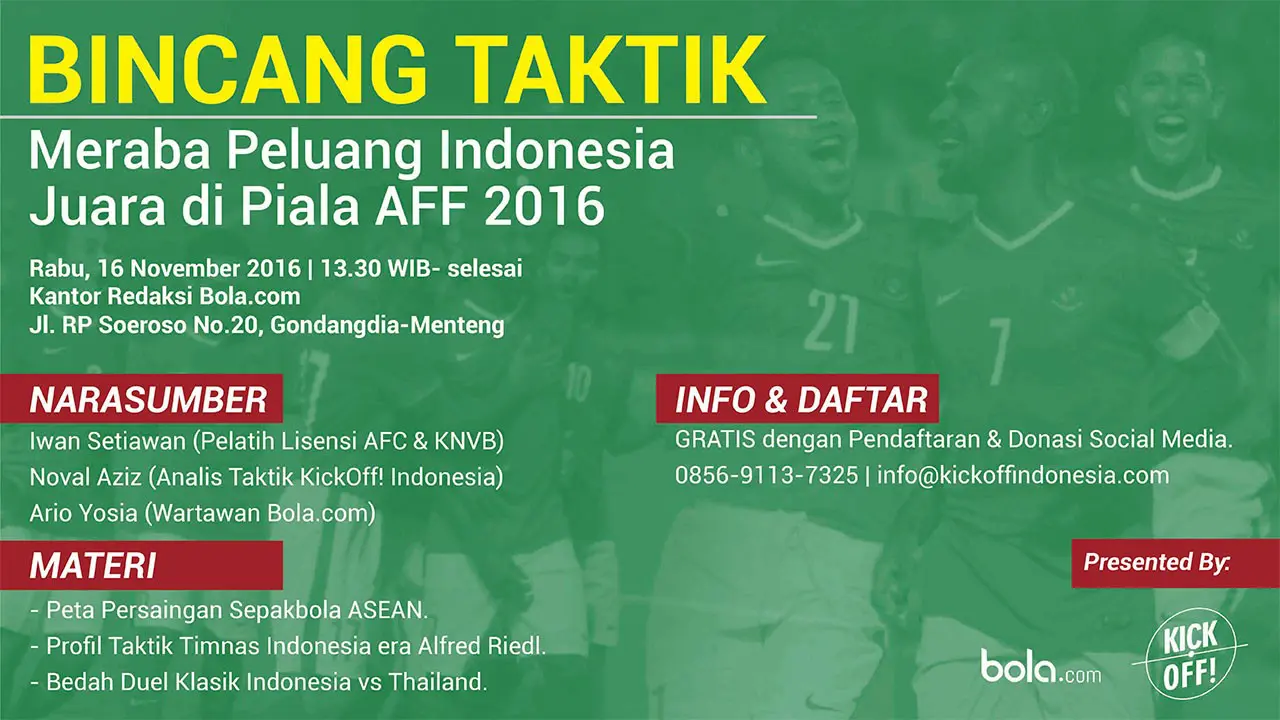 Diskusi Bincang Taktik Bola.com dan KickOff! Indonesia. (Bola.com/Adreanus Titus)