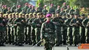 Citizen6, Surabaya: 1 Batalyon prajurit Korps Marinir mengikuti upacara Bendera gabungan TNI dan Polri jajaran Garnisun Tetap III Surabaya, yang digelar di lapangan Kodam V Brawijaya Surabaya, Selasa (17/7). (Pengirim: Budi Abdillah).