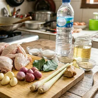 Membuat Ayam Pop Tanpa Air Kelapa (AI Generated)