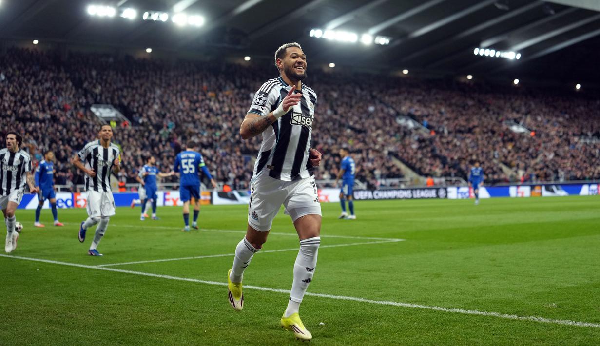 Newcastle United sukses melaju ke babak 16 besar Liga Champions setelah mengalahkan Qarabag dalam laga leg kedua yang berlangsung di St James Park, Inggris, Selasa (24/02/2026) waktu setempat. (AP Photo/Jon Super)